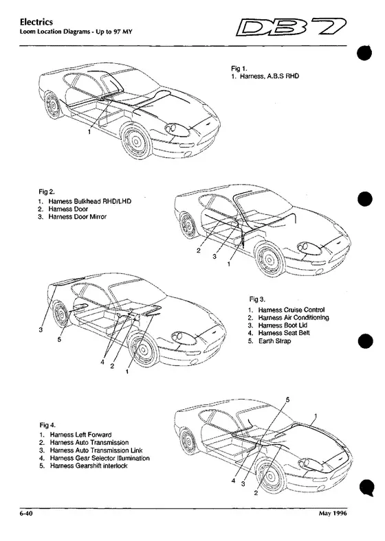 Harness (loom) locations 1 - factory diagram